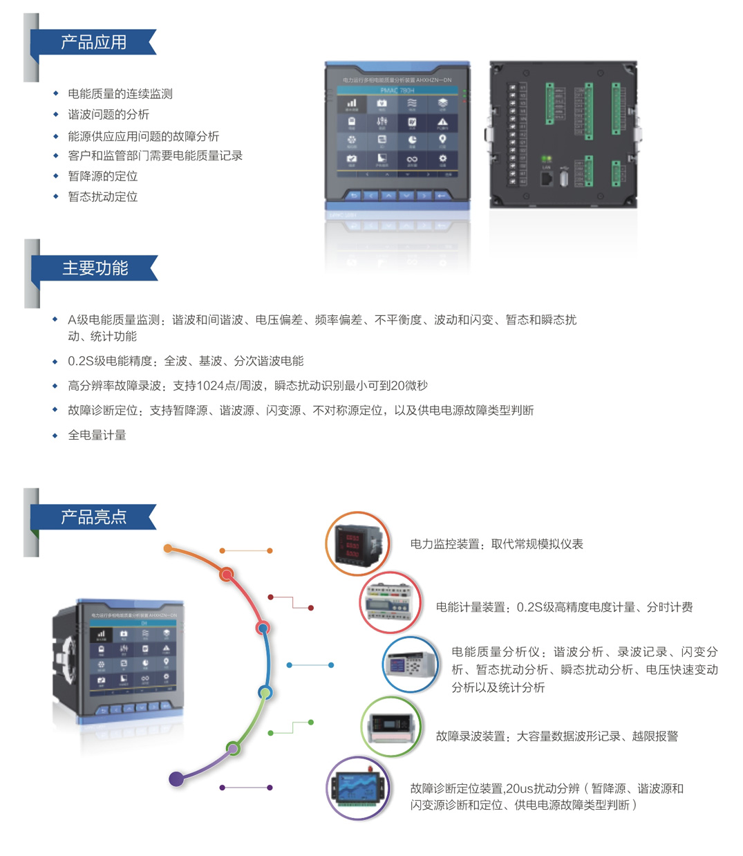 電力運行多相電能質(zhì)量分析裝置AHXHZN一DN(圖1)